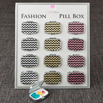 Fabulous Glitter Chevron pill Box from gifts by Fashioncraft&reg;