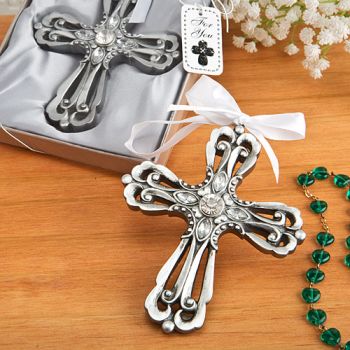 Silver Cross Ornament with Antique Finish from Fashioncraft&reg;
