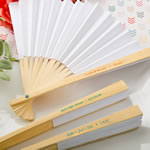 personalized elegant white paper folding fan from Fashioncraft&reg;