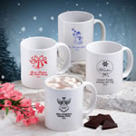 White Ceramic Coffee Mug - Holiday Designs